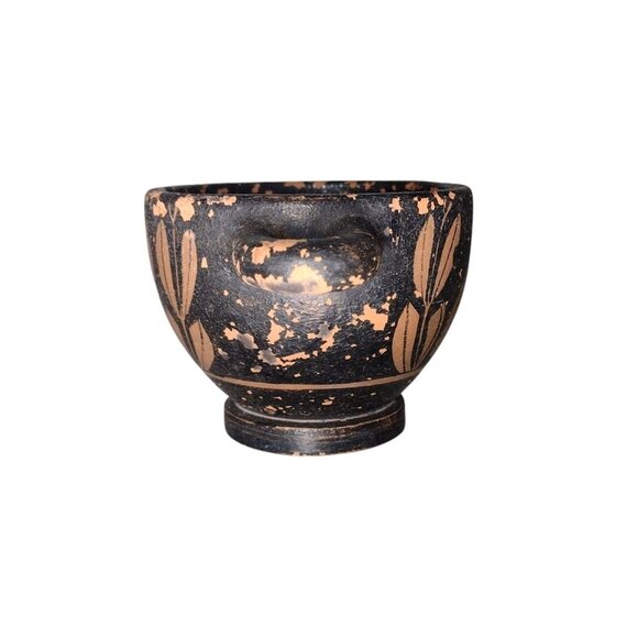 Vintage Greek Attic Owl Skyphos Vase Museum Copy Handmade Artist Signed Number 1 - Picture 4 of 6